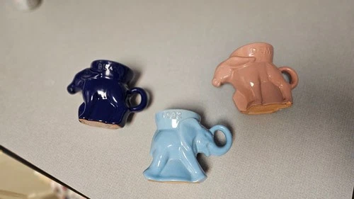 VTG Frankoma Pottery Elephant Mugs Cups 1980 - 2000 Mix lot of 3