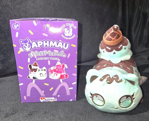 Aphmau MeeMeows 6 Zoll Plüsch NEUWERTIG CHIP Eiscreme Katze LIMITIERTE AUFLAGE SAUBER MIT BOX