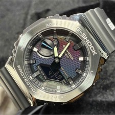CASIO G SHOCK GM 2100RW Rainbow Metal Analog Digital Excellent condition 2609Ss1
