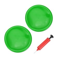 2 Pcs Inflated Wobble Cushion Seat with Hand Pump 13.2", Green
