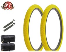 ALTA BICYCLE CRUISER DURABLE TIRES 26 x 2.125 YELLOW CLASSIC MINI BRICK 6pc SET.