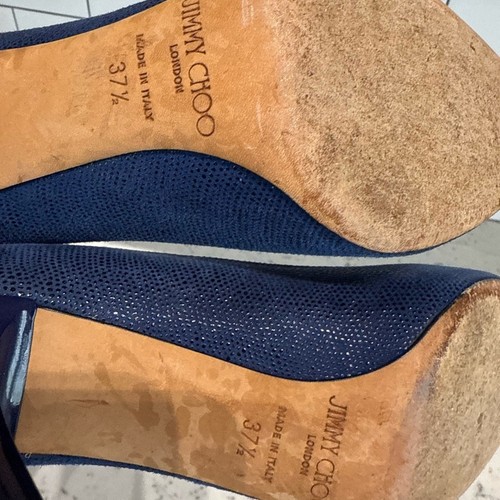 Jimmy Choo Allure Navy Blue Textured Pumps 37.5 - Bild 3 von 8
