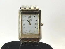 Citizen Eco-Drive Rectangular Tank Style Gold Tone Dress Watch Roman Dial 27mm