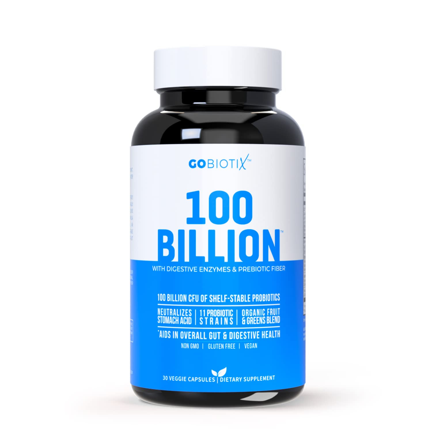 100 Billion - Probiotics and Prebiotics Supplement Pills - Digestive Enzymes ...