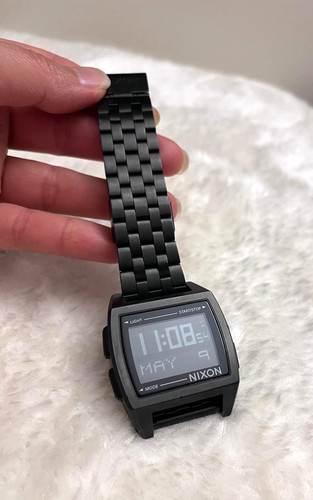 NIXON Base Quartz Stainless Steel Men's Watch Black Dial Digital Square