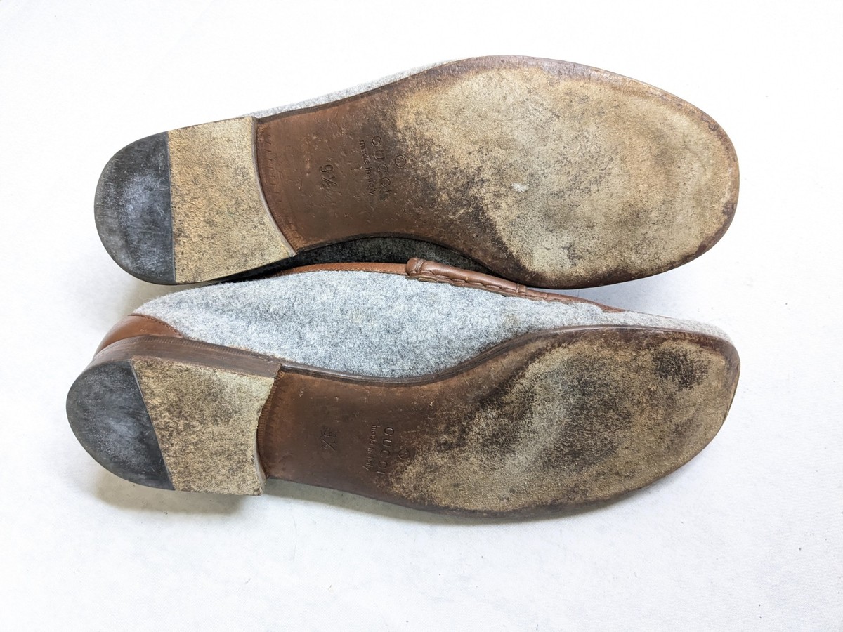 Gucci Horsebit Loafers Brown Leather Gray Wool Men 10 Gucci Horsebit Loafers Brown Men 8.5 Leather Dress Shoes  main image 2
