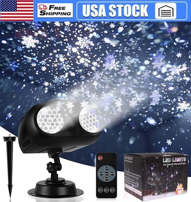 Christmas Snowflake Projector Light LED Laser Outdoor Lamp Xmas Gift Party Decor