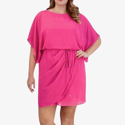 NWT Jessica Howard Chiffon Faux Wrap Dress Size 18 Beaded Tie Party Wedding - Picture 6 of 13