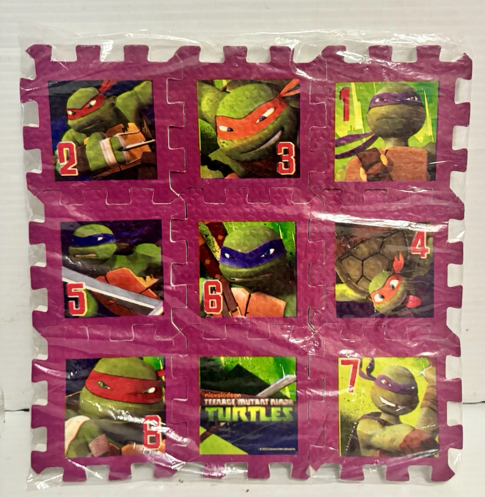 Rare Vintage Teenage Mutant Ninja Turtles TMNT Play Foam Mat Puzzle Count 2014
