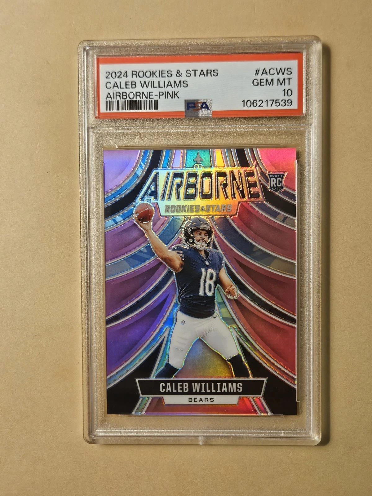 Caleb Williams Panini Rookies & Stars Airborne #ACWS Pink