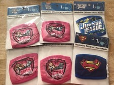 Washable Childrens Character Face Mask Lot of 6 