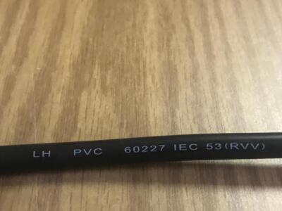 NEW 4' AC Power Cord Cable PVC Wire 227 IEC 52 (RVV) 300/300V