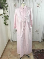 Vtg David Brown Saks 5th Ave Seersucker Robe Kaftan Pink/White Stripes Zipper M
