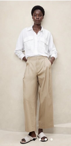 NWT Banana Republic White Dolman Sleeve Women’s Linen Top Shirt XL 16 18