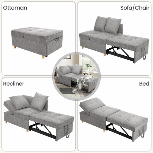 Folding Sofa Bed Chair Sleeper Sofa Ottoman Chaise Lounge w/Adjustable Backrest^ - Picture 50 of 159