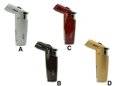 Zico ZD47 Refillable Butane Adjustable Quad Jet Torch Flame Lighter