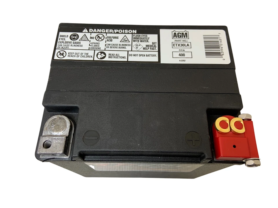 Deka ETX30L 12V AGM Motorcycle Battery 400CCA Maintenance-Free OEM 1Yr Warranty - Image 2 of 3