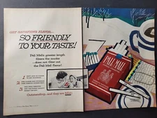 Pall Mall Cigarettes-So Friendly To Your Taste-2 Page Ad-Print Ad 1958