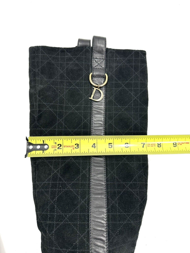 Bottes Christian Dior pointure 38 US 8 matelassées cuir daim logo luxe grande équitation  - Photo 14/15