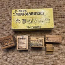 VTG ABC Rubber Stamp Co Holidays Homework Kit Teachers Home School