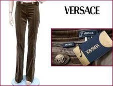 Versace Brown Velvet Pants 40 - 6