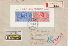 Switzerland Block 3 MiF to Hanover, canceled already Mi. 65,00