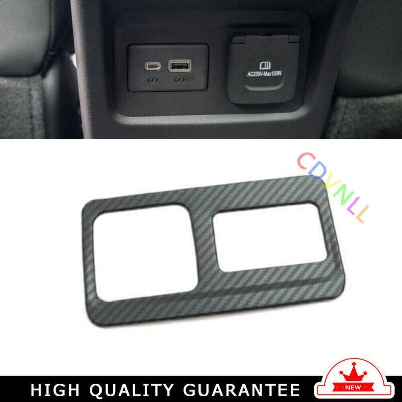 Rear USB Socket Switch Cover Trim For Chevrolet Blazer 19-21 Steel Carbon Fiber