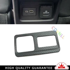 Rear USB Socket Switch Cover Trim For Chevrolet Blazer 19-21 Steel Carbon Fiber