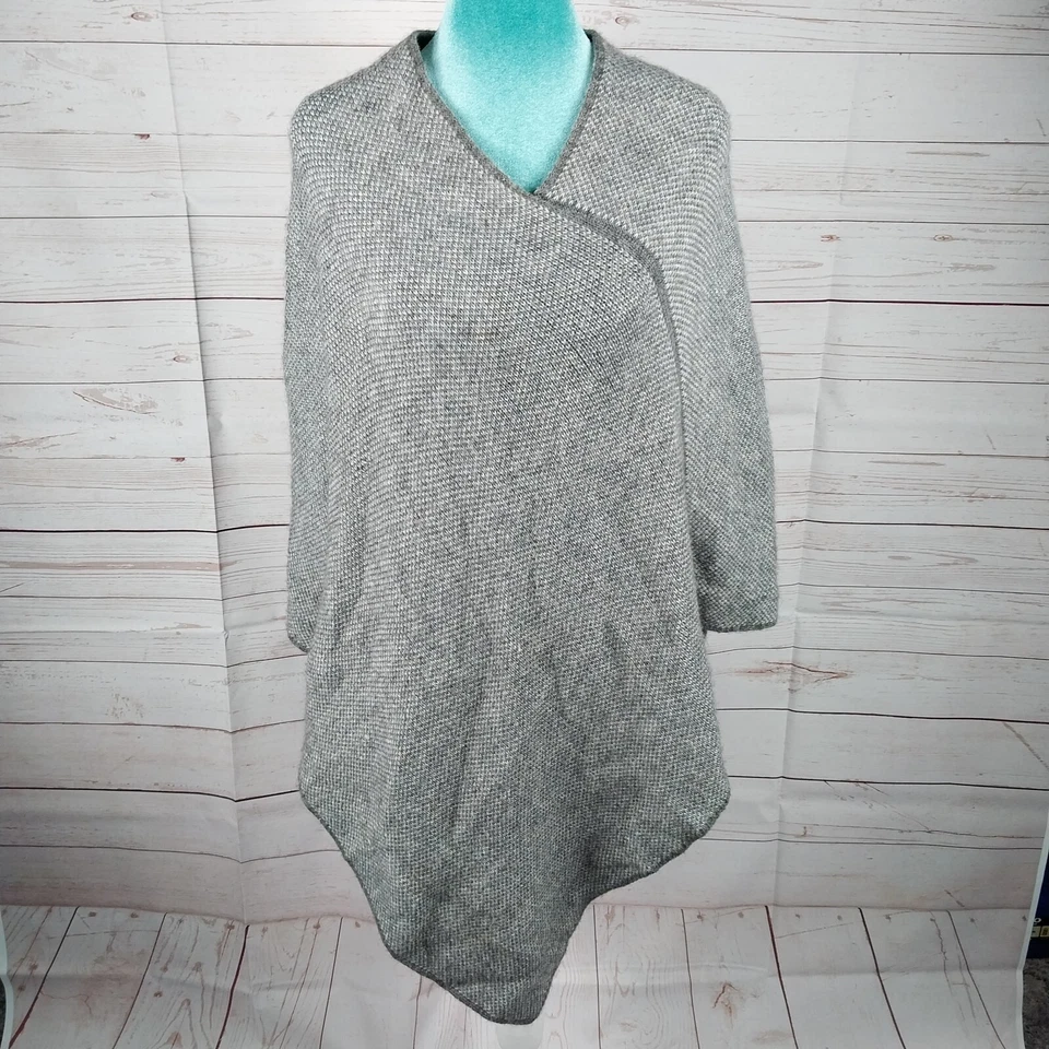 Fratellitalli 灰色套衫披肩均码意大利羊毛羊驼混纺 — 第 3/4 张图片