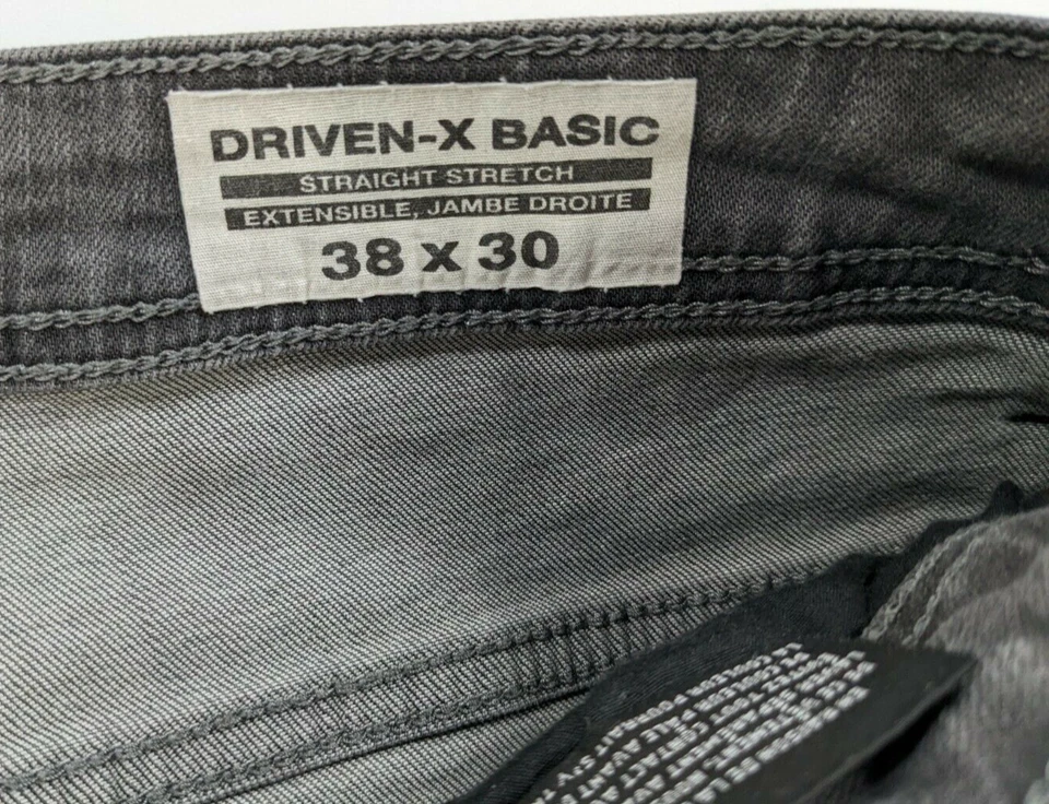 Pantalones de mezclilla grises Buffalo David Bitton Driven-X para hombre 38x25 longitud corta alterada Foto 3 de 4