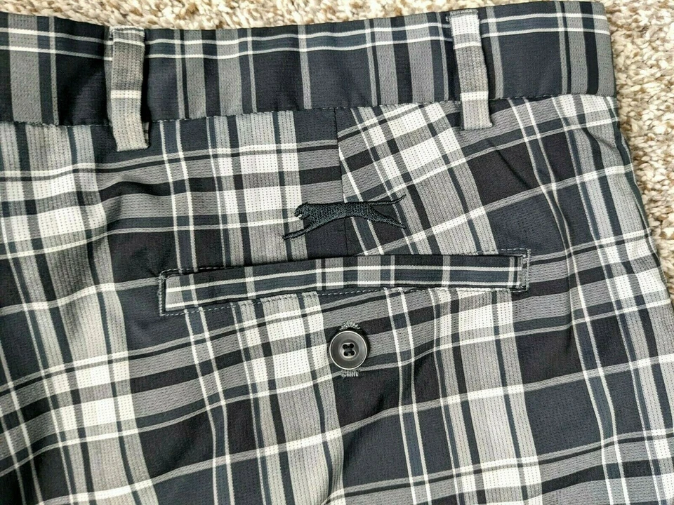Pantalones Cortos Slazenger Para Hombre 38 Chino Golf Negro Gris Cuadros Profesional Ligeros Foto 2 de 4