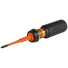 Klein Tools 32286 2-in-1 Insulated Flip-Blade Screwdriver, #1 Ph, 3/16-Inch Sl