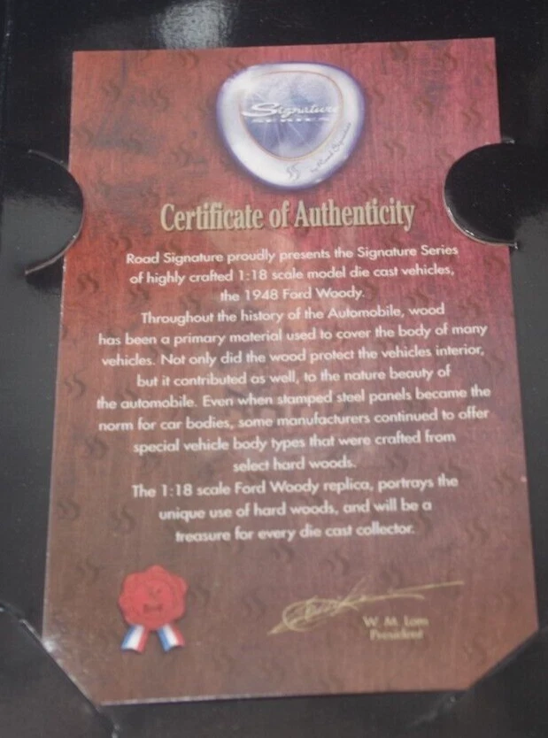 ROAD SIGNATURE SERIES 1948 WOODY WAGON REAL WOOD PANEL MIB 1/18 SCALE - Image 4 of 4