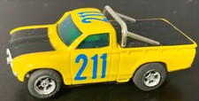 Vintage Aurora AFX Datsun Baja Pick Up Truck 211 Yellow Blue Ho Slot Car