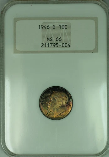 1946-D Roosevelt Dime Toned (NGC FATTY) NGC MS 66