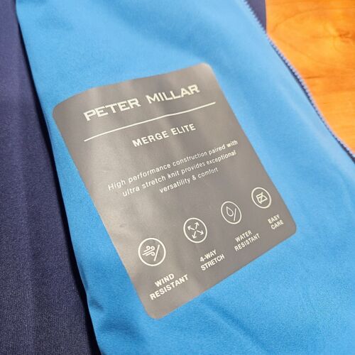 Peter Millar Jacket - Men's Large - Merge Elite Hybrid Jewel Blue Full Zip Coat - Picture 5 of 7