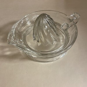 Depression Glass Juicer With Basket Weave Design