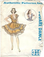 Authentic Patterns Inc. Square Dance 316 multi-size 5-7-9 sewing pattern cut
