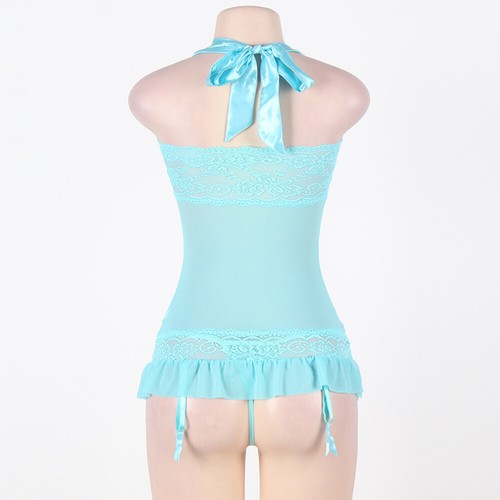 Sexy Damen-Dessous Spitzenkleid Unterwäsche Babydoll Nachtwäsche G-String in Übergröße - Bild 117 von 261