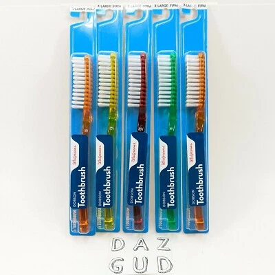 FIVE (5) WALGREENS DOBSON Large Firm Head 50 Tuft Toothbrush Mixed Lot FAST SHIP
