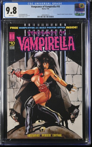 VENGEANCE OF VAMPIRELLA #10 CGC 9.8 ADAM HUGHES CLASSIC BGA COVER 1995 🦇🍒🍑