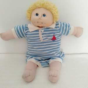 ORIGINAL DOLL BABY HEAD Cabbage Patch MARTHA NELSON THOMAS Blue Eyes Blonde 1984