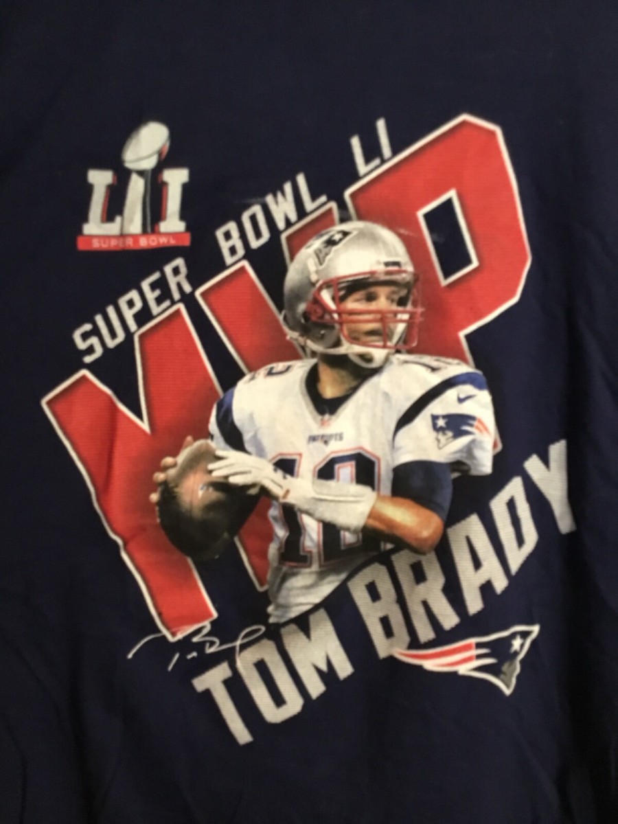 New England Patriots Tom Brady シャツ 12 Tom Brady #12 New England Patriots Super Bowl LI 51 MVP Navy