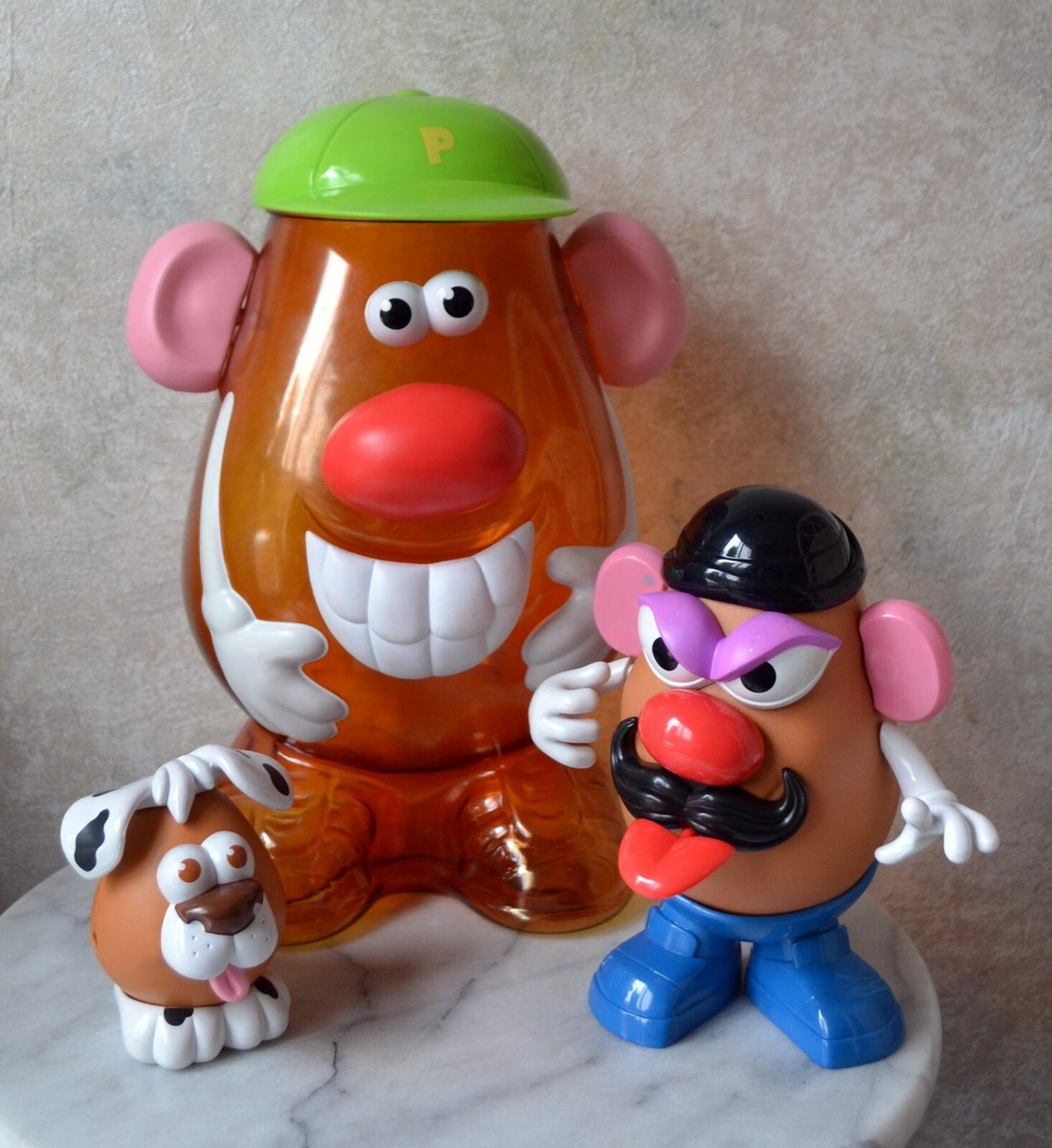 Hasbro Mr Potato Head 2002 large storage container figure with 35