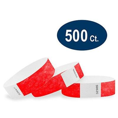 Wristco Tyvek Tyvek Wristbands Amazon WristCo Neon Red 3/4