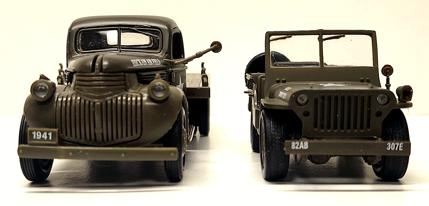 New Ray NMMM 1941 Military Jeep Willys & Chevy Flatbed SS61050A w/COA NIB