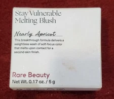 Authentic New Rare Beauty Stay Vulnerable Melting Cream Blush nearly apricot