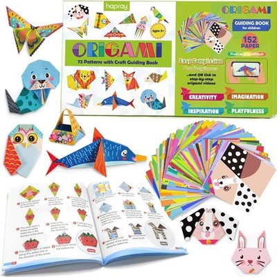 Origami Kit for Kids 5-12 - 152 Papers, 72 Patterns, DIY Art Projects, Gift Idea
