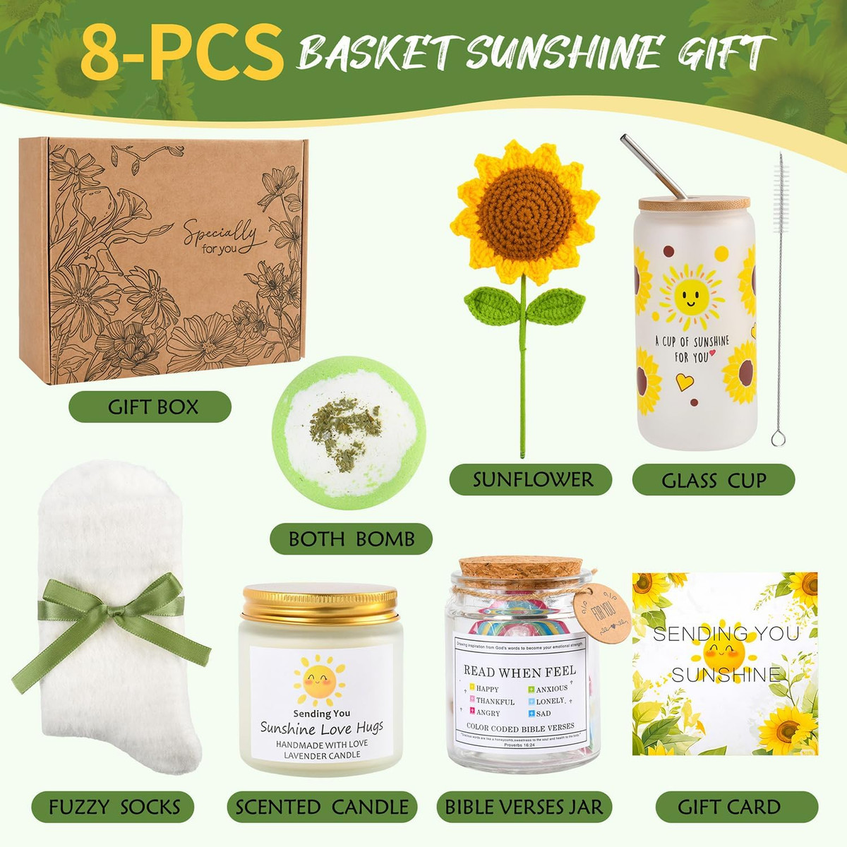Sunshine Sunflower Gift Basket for Women - Thinking of You Care Package View 6