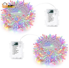 Battery Operated Christmas Lights - 2 Pack Total 33Ft 100Leds String L